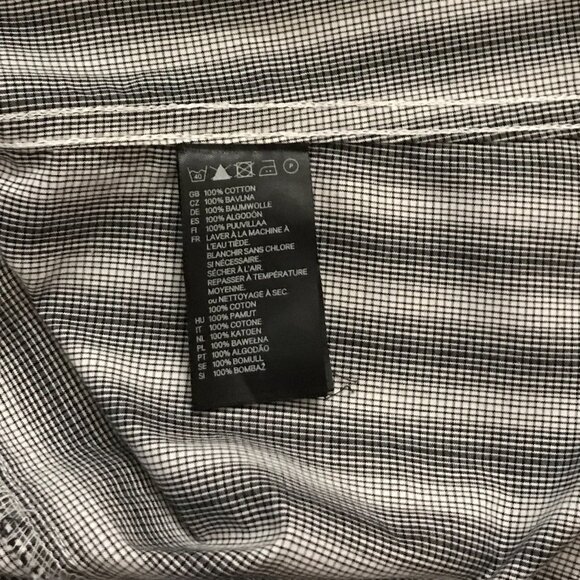 H&M Black/Grey/White Cotton Dress Shirt – Size M - Picture 5 of 5